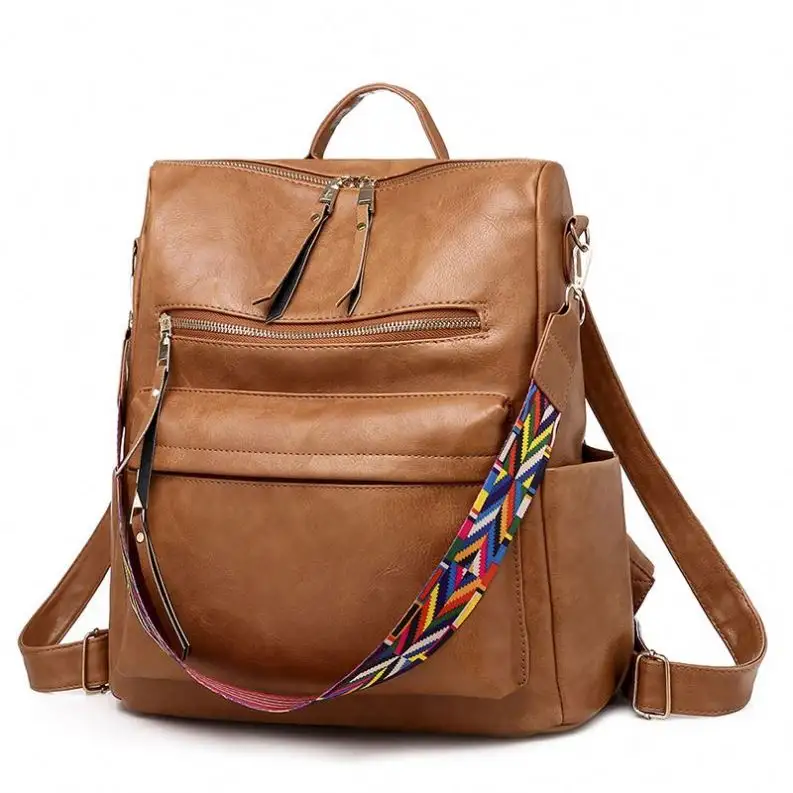 Luxury backpack women's fashion leather pu manufacturer vegan guitar strap purse back pack backpack bag