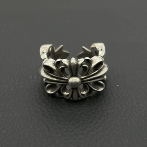 Anello Vintage Colorato dal Design Unico, Anelli a Croce e Fiore, Stile Retrò Punk Trendy Hip Hop, Anelli in Metallo Traforato per Uomo - Product Image 3