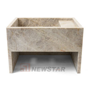 Fregadero de lavandería de piedra Simple moderno Newstar, fregadero de piedra Natural, lavabo de mármol Beige personalizado - Product Image 1