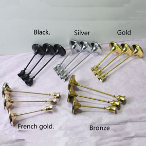 Design semplice staccabile Vintage decorativo in metallo conico <span class=keywords><strong>portacandele</strong></span> in <span class=keywords><strong>oro</strong></span> nero e ottone per il compleanno - Product Image 3