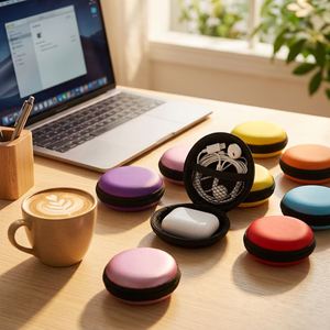 Wholesale Portable EVA Zippered Earphone Storage Case 8x8cm Customizable Color Logo Fast Shipping for USB Cable Small - Product Image 4