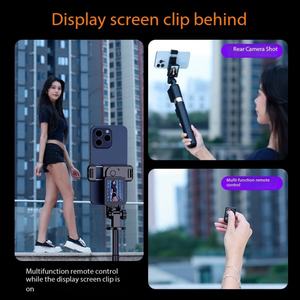 Perche à selfie sans fil en gros avec hauteur réglable d'un mètre et affichage de projection sur sept écrans, trépied télescopique - Product Image 6