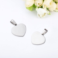 15 mm Acier Inoxydable Coeur Pendentif PVD Plaqué Or Charme Étanche pour Collier Bracelet Fabrication Rose Or Couleur Diamant Perle