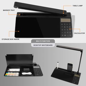 Customize Small Black Glass Desktop Dry Erase Board <b>Keyboard</b> <b>Stand</b> Whiteboard Notes Whiteboard <b>With</b> Storage - Product Image 1