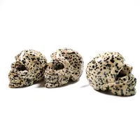 Prezzo economico di fabbrica dalmazione jasper alien skulls crystal beads cluster grossista pietre e cristalli