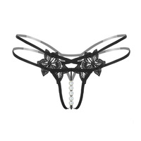 String sexy en dentelle brodée pour femmes Spice Girls, transparent et tentant