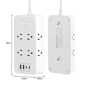 Plug Socket US 3000W Power Strip 8AC PD 20WTOTALY QUICK CHARGER USB Power Strip Multi Socket