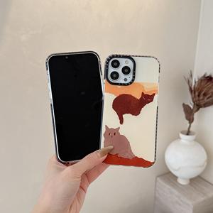 Art <span class=keywords><strong>Cat</strong></span> Clear Phone Case para iPhone 16 15 14 Plus 13 12 Pro Max XR 11 Mobile Cover - Product Image 6