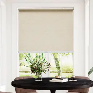 Custom Size Free-Stop Roller Shades Door Blinds Natural Woven Cordless Roller Blinds Light Filtering Roller Shades For Home