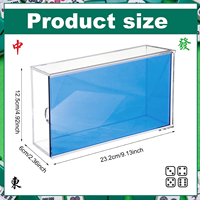 Étui à mahjong en acrylique personnalisé, capacité de 160 tuiles de mahjong américaines, convient aux tuiles de 1,2 pouces, boîte de rangement transparente avec couvercle, conteneur de jeu vide