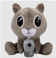 Jouets en peluche d'anime personnalisés, écureuil géant avec un pistolet, poupée en peluche, coton doux rembourré de PP pour les fêtes, mascotte de lit, literie