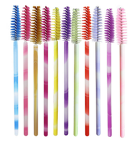 Mini baguette de Mascara en Nylon, forme droite, brosse à cils, spirale pliable, noir, bobines, 3 pièces