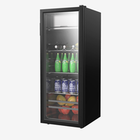 Réfrigérateur à porte vitrée simple de 128 L, réfrigérateur à liqueur avec congélateur SC-128
