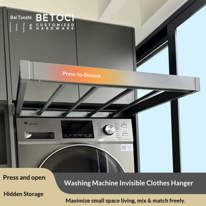 Washing Machine Pull-out <strong>Clothes</strong> Drying Rack Hanging Device Hidden Multi-function Pants Rack Telescopic Slide <strong>Rail</strong> Hardware - Product Image 4