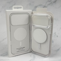 NOUVEAU Étui de téléphone magnétique transparent 1:1 en PC pour iPhone 17/18 Pro Max 17/18 Pro, anti-jaunissement avec bouton IC AI