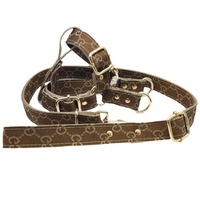 Laisse pour chien GG transfrontalière en promotion, sangle de poitrine en polyester épaissi résistant à l'usure avec embout métallique, laisse pour animaux de compagnie