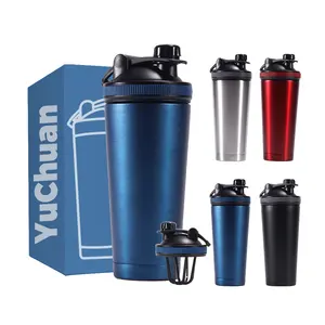 Direkt Trink vakuumflaschen Thermale Reisen Fitnessstudio Sport Hydro-Flasche Protein-Shaker-Becher mit Federschuhkugel