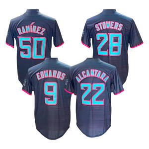2025 thành phố kết nối khâu bóng chày Jerseys Miami 9 Edwards 22 Alcantara 28 stowers 50 ramirez - Product Image 2