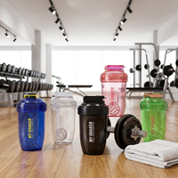 Bouteille shaker protéinée 500 ml en plastique avec poignée dissimulée, logo personnalisé, gobelet mélangeur pour protéines en poudre, milk-shake, gym, fitness