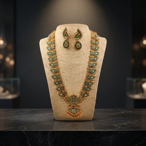 Elegant Ensemble Brass Gold Plated Zircon Necklace & Earrings <b>Set</b> Latest Designed Wedding Engagement Party Jewelry for Women - Product Image 3