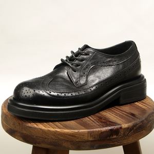 Chaussures de bureau et de carrière pour hommes en cuir véritable faites à la main, légères et confortables, à bout pointu, augmentant la taille, pour hommes - Product Image 5