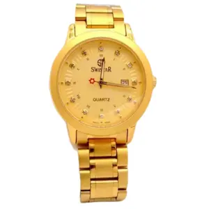 <strong>Men's</strong> Watch Women Calendar Function Vintage 24 Gold Plated for Lovers Design Inlaid Diamond Steel <strong>Valentine</strong> <strong>Gift</strong> - Product Image 1