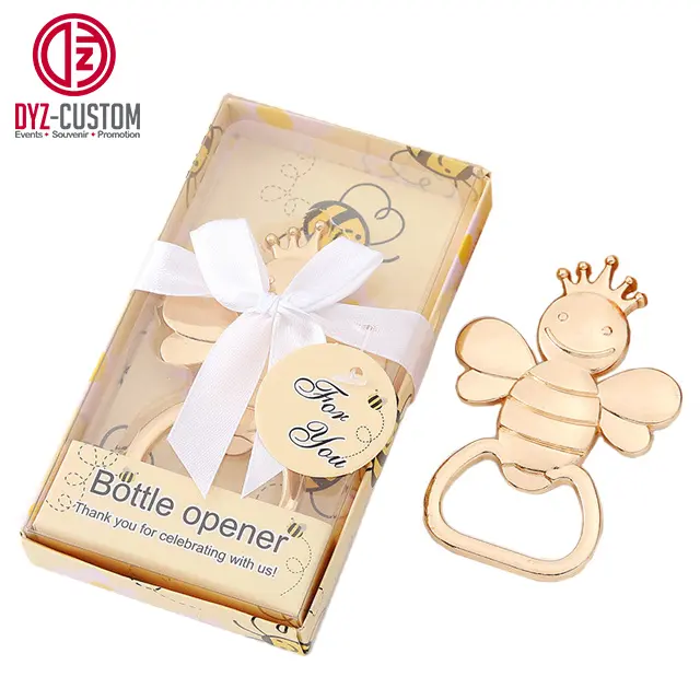 Kreativer Bienenförmiger Metallflaschenöffner Babyparty Rückgeschenk für Gäste Hochzeits-Souvenirs