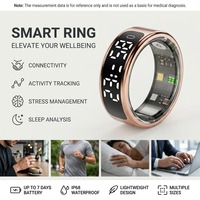 Muslimischer OEM Smart Health Ring aus Legierung, Fitness-Tracker mit LED-Display, Schlafmonitor, Sport-Tracker, HRV, IP68 wasserdicht, kabelloses Laden
