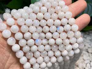 Perles de pierre de lune bleue naturelle lisses et rondes 4mm 6mm 8mm 10mm 12mm, perles en vrac pour la fabrication de bijoux, vente en gros - Product Image 6
