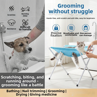 Hamac de toilettage pliable et détachable en fer anti-mastication et anti-morsure pour petits chiens et chats, support de fixation pour coupe d'ongles et bain