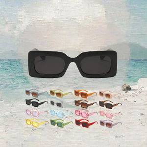 ユニセックス2026 Vintageカスタム小さな正方形レトロなサングラスUV400レンズ付きベージュ & オレンジフレーム男性用サングラス女性用 - Product Image 2