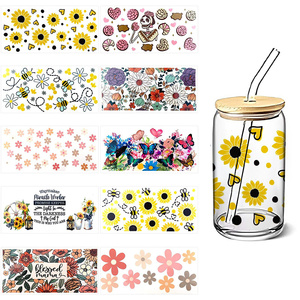 Adesivi UV DTF personalizzati per bicchieri da birra da 16 oz, tazze e tumbler, ideali per insegnanti - Vendita calda all'ingrosso - Product Image 2