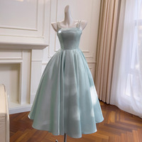 Robe longue sans manches élégante en cachemire à séchage rapide, coupe crayon, col à bretelles, ornée de diamants, style princesse fantaisie Mori