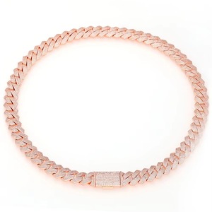 Hip Hop joyería 15mm 4 filas diamante cubano enlace punta cadena mujeres oro rosa plateado Iced Out CZ piedra Miami collar cubano - Product Image 6