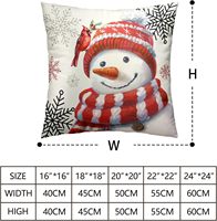 Housses de coussin de Noël et de fêtes d'hiver motif Bonhomme de neige 18x18, lot de 2, rouge, avec motif Bonhomme de neige, oiseau cardinal et flocon de neige, en mélange de coton, avec fermeture éclair