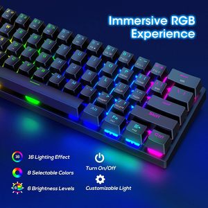 Bàn Phím Chơi Game Trắng Nhãn 60% Không Dây Mini Chơi Game Cơ Khí Bàn Phím Quang Học Chuyển Đổi Màu Đỏ Mini Chơi Game Bàn Phím Cơ Khí - Product Image 4
