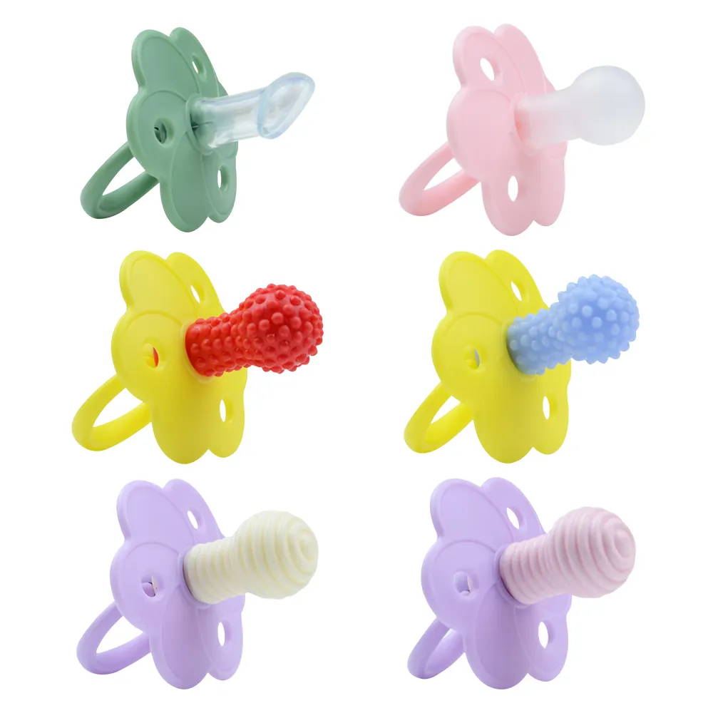 BPA Free Silicone bé núm vú cấp thực phẩm tùy chỉnh mềm làm dịu tái sử dụng an toàn colourful bé núm vú