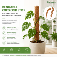 Bâton de mousse écologique et durable LINKWIN pour plantes de jardin avec pot de fleurs