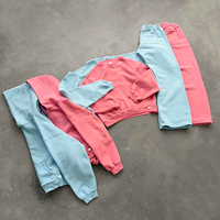 Ensemble de survêtements amples et de sweats à capuche de haute qualité pour la mode urbaine, ensemble de jogging uni vierge, sweat à capuche pull-over, fabricant de survêtements