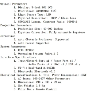 Proyector Láser de Alta Definición con Enfoque Inteligente, Pantalla Grande, Audio de Nivel Cinematográfico, 8000 Lúmenes, Android 9, 32 GB de Almacenamiento, GX1 High - Product Image 6