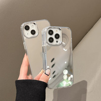 Coque de protection pour iPhone 12/13 Pro Max/14 avec miroir de maquillage et protection d'appareil photo électroplaquée – Design créatif Advanced Sense 16