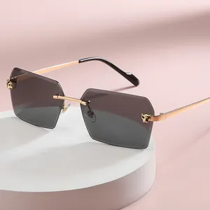2023 fashion retron vintage rimless high quality luxury shades women men sunglasses
