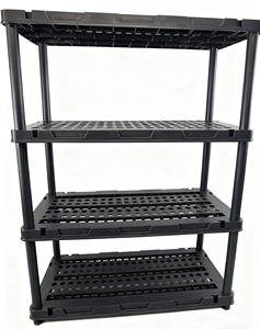 Étagère en plastique avec 3 niveaux, capacité de 27 kg, 123x36x56, étagère légère, étagère en plastique, étagère industrielle pour entrepôt - Product Image 3