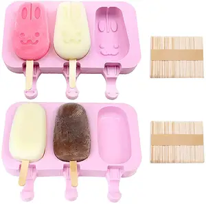 Bán buôn tùy chỉnh Popsicle khuôn mẫu, Silicone Popsicle khuôn Ice Pop khuôn DIY tái sử dụng dễ dàng phát hành Ice Cream Maker