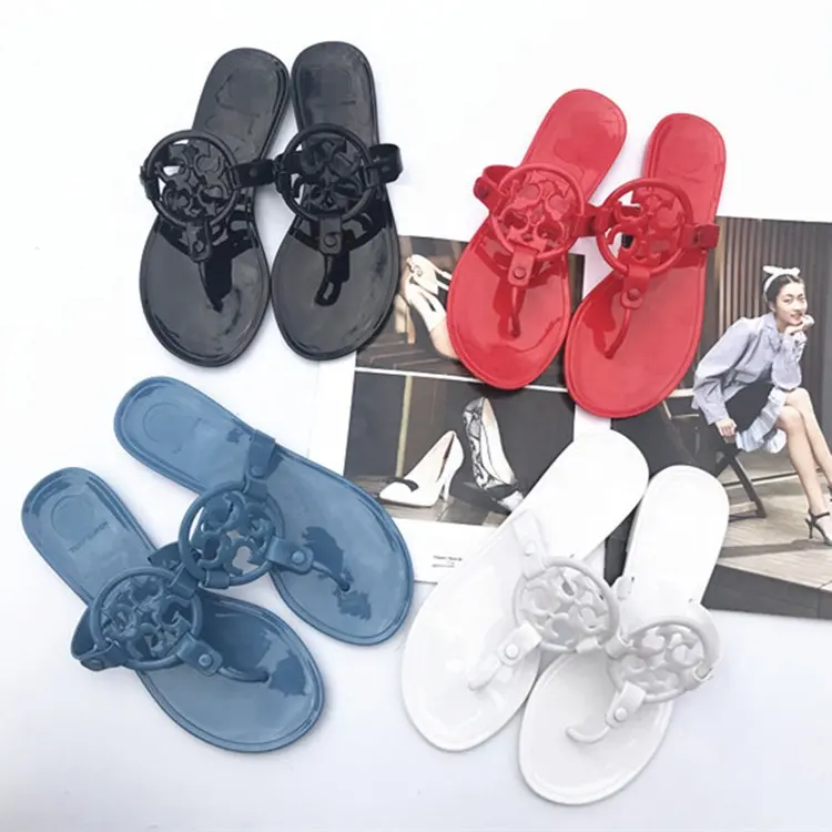 Summer footwear fashion jelly slippers ladies flip flop beach slipper women latest shoe lady blue fashion PVC for girl