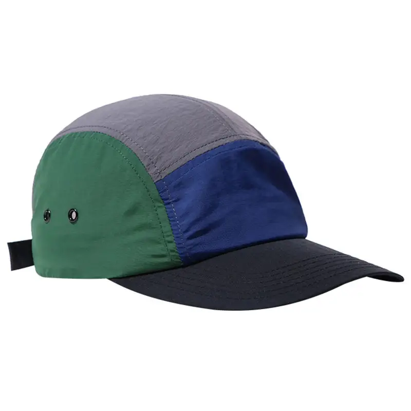 Jointed Colors Camping curved Brim UV Water Proof Nylon 5 Panel Sport Hat Quick Drying Flying Camping Baseball Cap Men Women