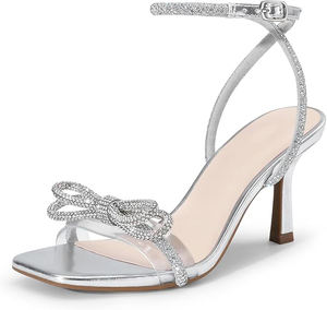 Zapatos de Tacón Alto de Moda de Lujo con Pedrería para Mujer, Elegantes Sandalias y Tacones, Mules Brillantes para Fiesta, Boda, Noche - Product Image 6