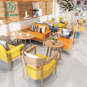 Cafe cà phê cửa hàng Vòng Gỗ Gỗ Nhà Hàng sofa và gian hàng chỗ ngồi đồ nội thất đặt ghế và bảng - Product Image 1