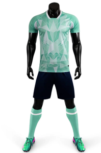 Maillot de football personnalisé par sublimation pour homme, manches courtes, imprimé géométrique, anti-humidité, coupe ajustée, toutes saisons, adulte - Product Image 2