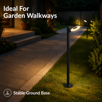 Lampe de jardin décorative en forme d'anneau, éclairage d'ambiance doux, avec piquet lumineux à illumination circulaire unique